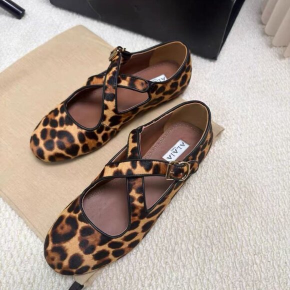 Alaia Shoes - Alaia Leopard Haircalf Mary Jane Flats EU 38 / US 8 Tried On Only